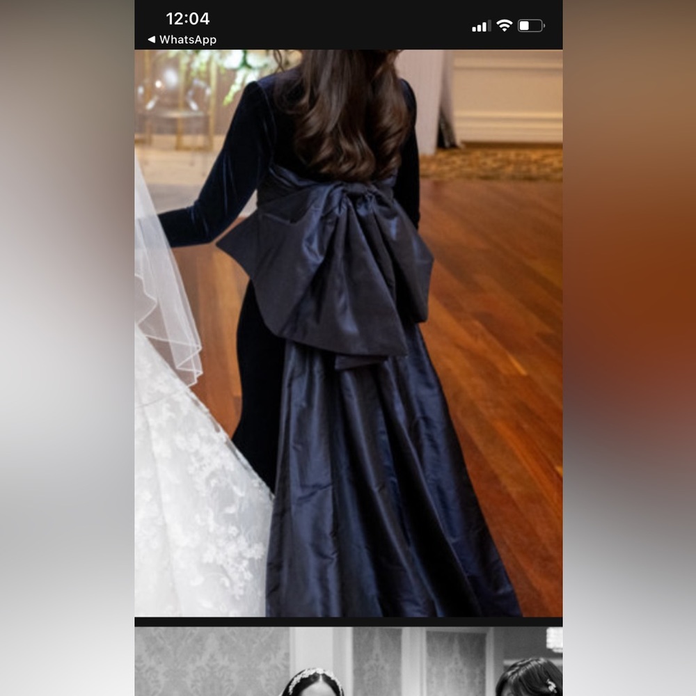 Oscar de la Renta inspired custom navy gown